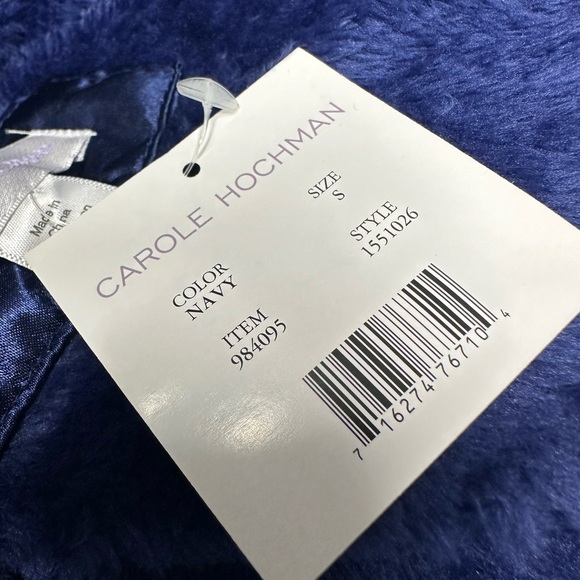 Carole Hochman Womens Plush Wrap Robe Navy New - Picture 3 of 3